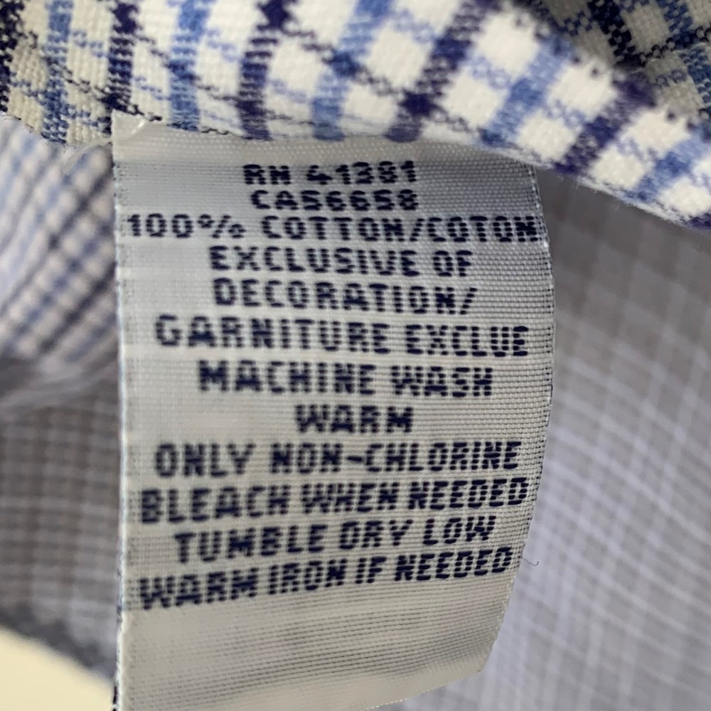 Ralph Lauren Button Shirt Mens XL Blue Check Flesh Pony Short Sleeve Career Work - Picture 7 of 7